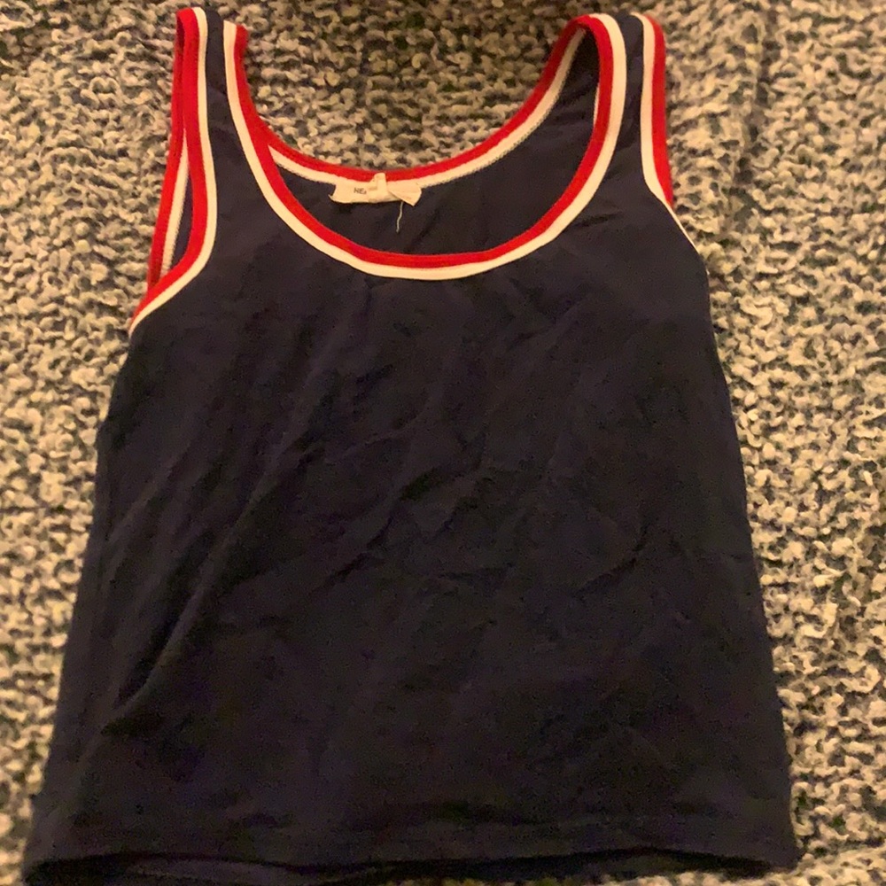 heart and hips blue tank. size s